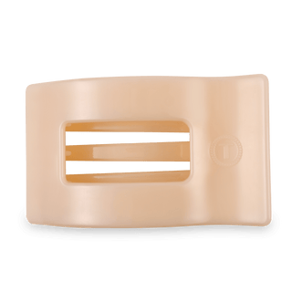 Almond Beige Large Flat Rectangle Hair Clip - Glamourous Grace