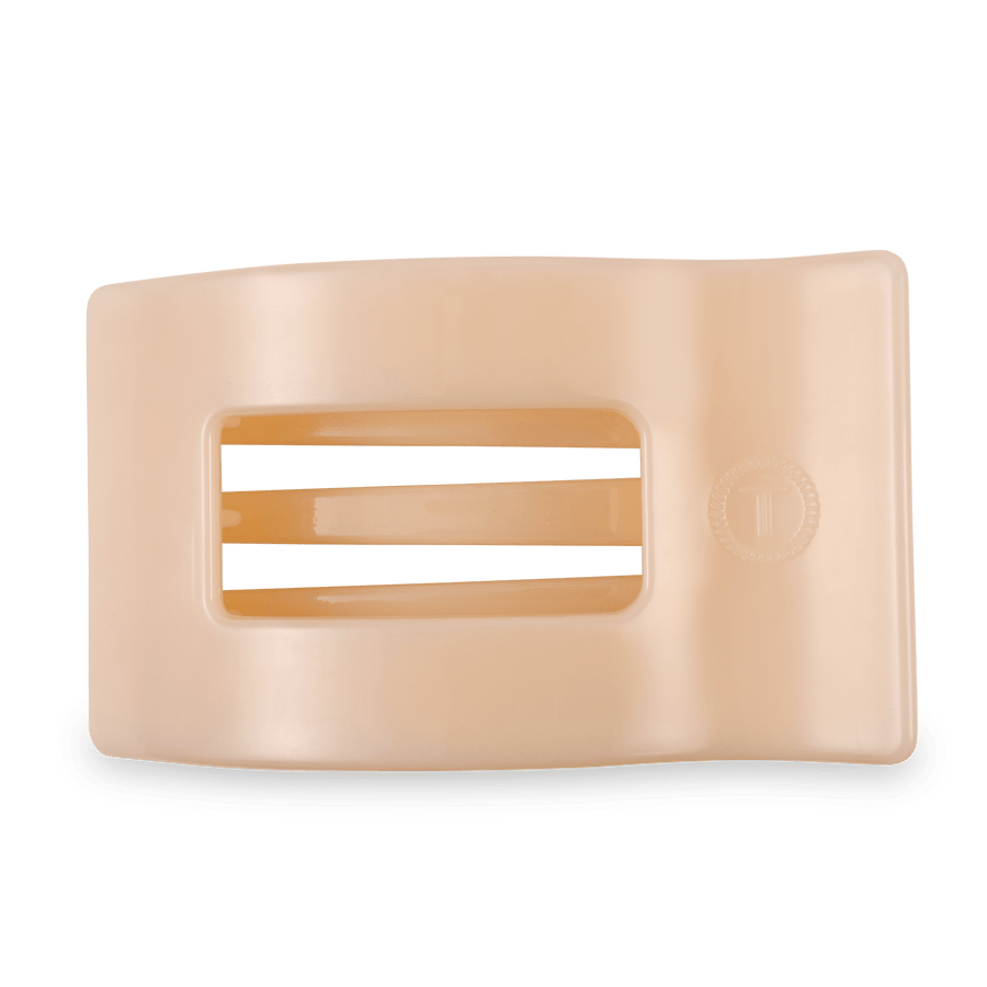 Almond Beige Large Flat Rectangle Hair Clip - Glamourous Grace