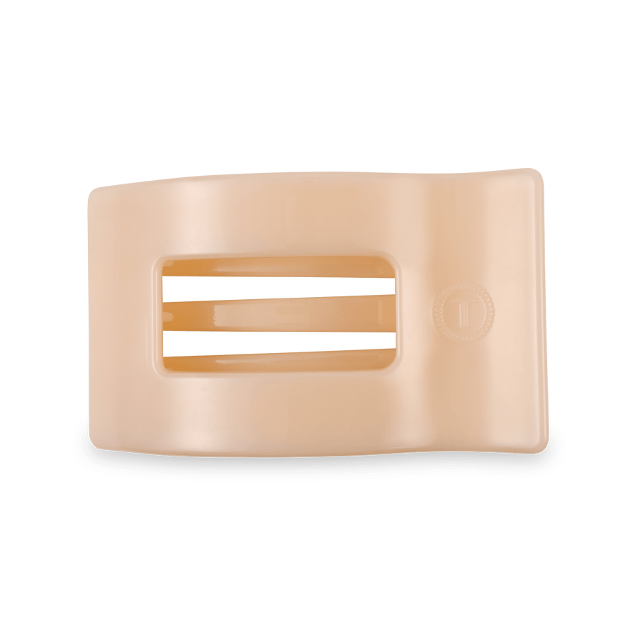 Almond Beige Medium Flat Rectangle Hair Clip - Glamourous Grace