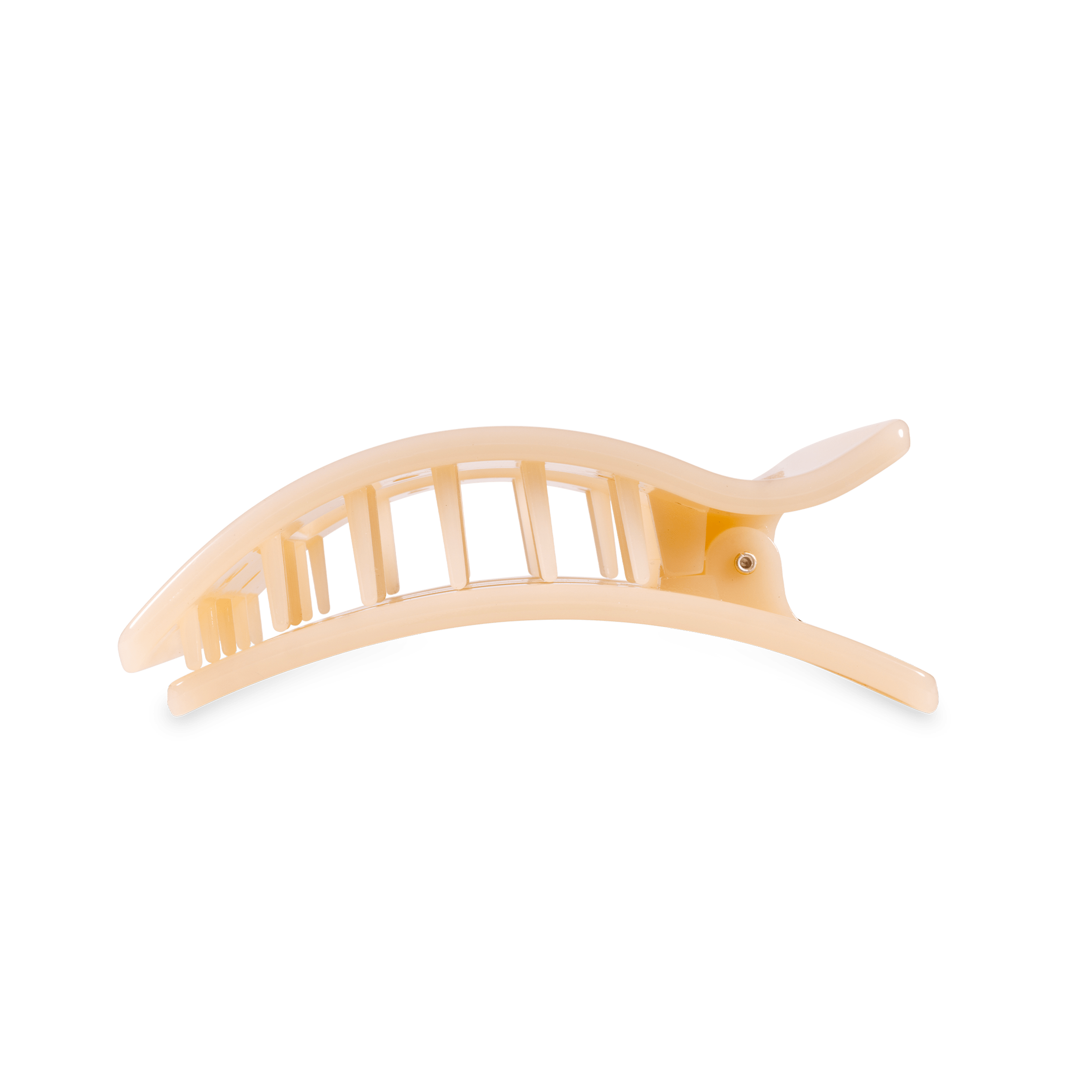 Almond Beige Medium Flat Rectangle Hair Clip - Glamourous Grace