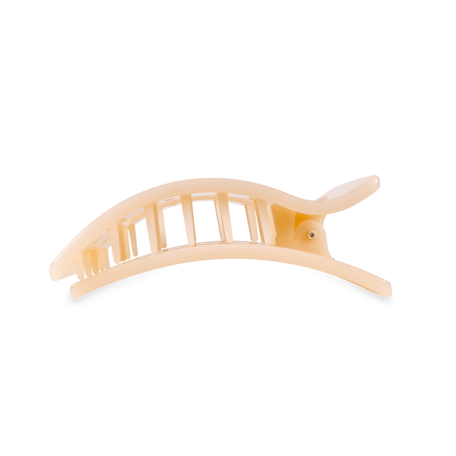 Almond Beige Medium Flat Rectangle Hair Clip - Glamourous Grace