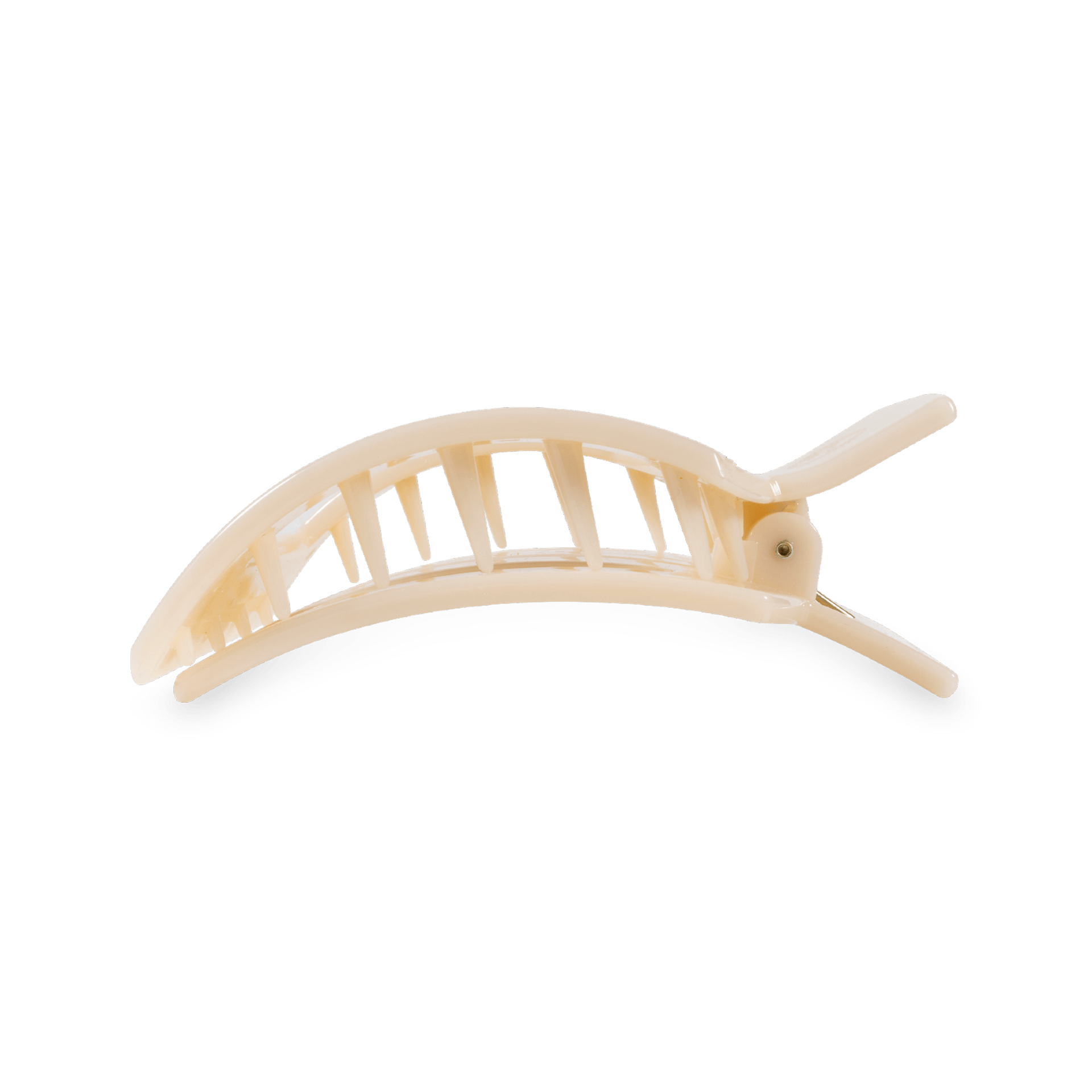 Almond Beige Medium Flat Square Hair Clip - Glamourous Grace