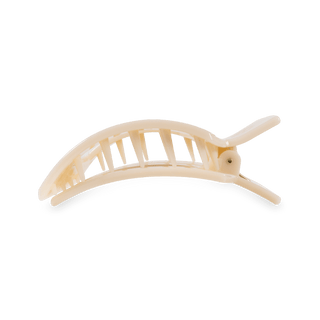 Almond Beige Medium Flat Square Hair Clip - Glamourous Grace