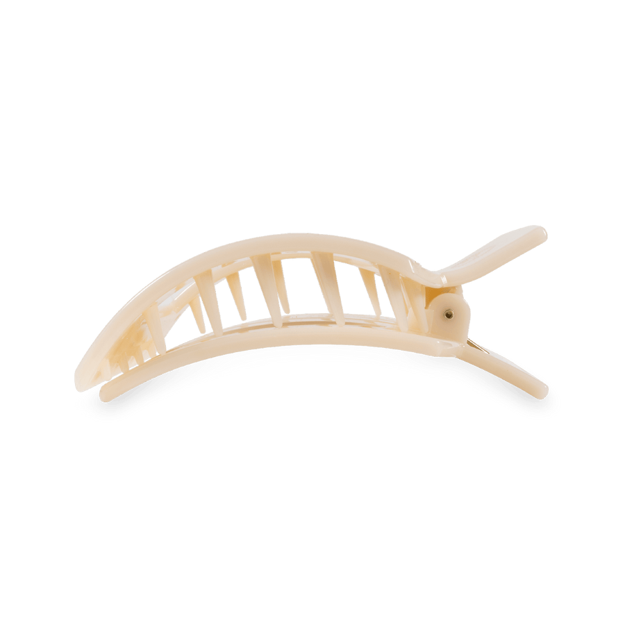 Almond Beige Medium Flat Square Hair Clip - Glamourous Grace