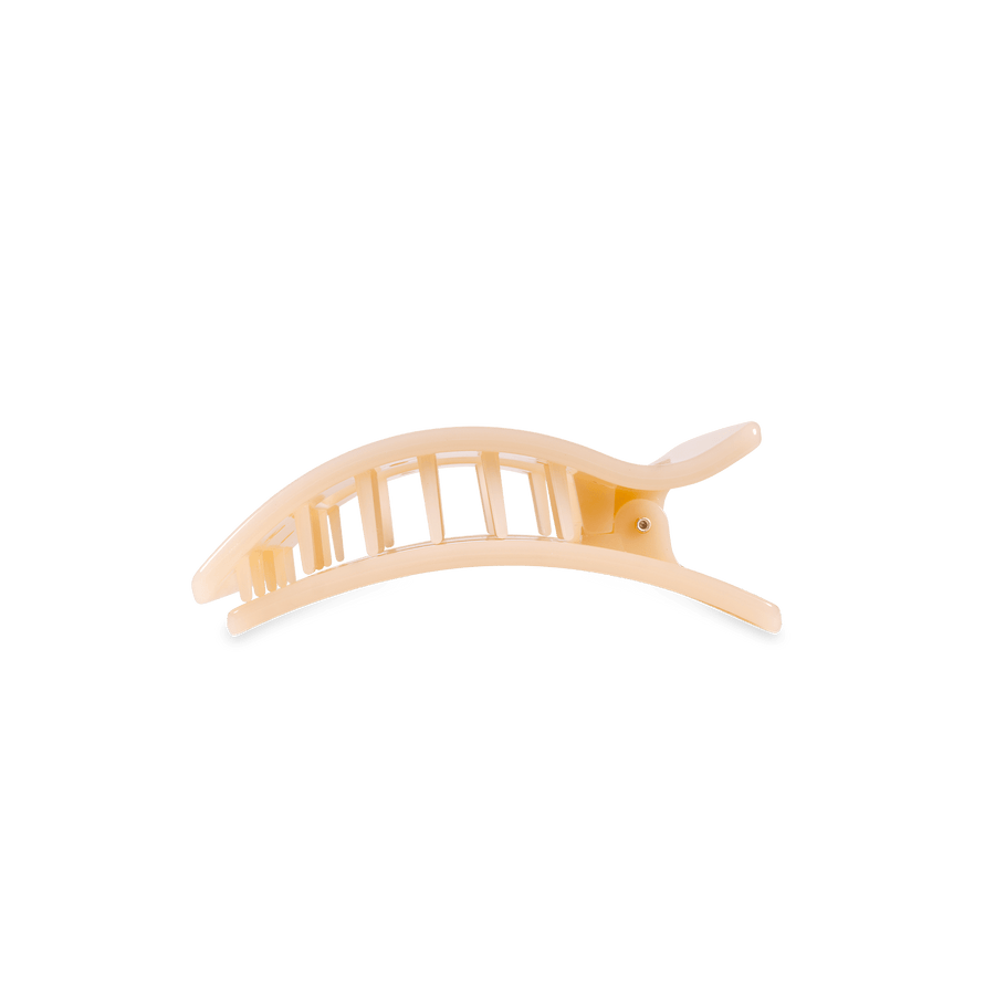 Almond Beige Small Flat Rectangle Hair Clip - Glamourous Grace