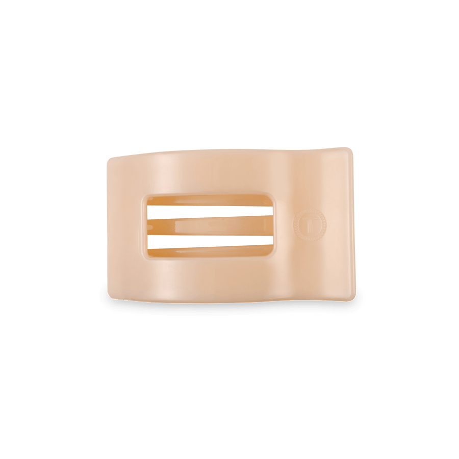 Almond Beige Small Flat Rectangle Hair Clip - Glamourous Grace