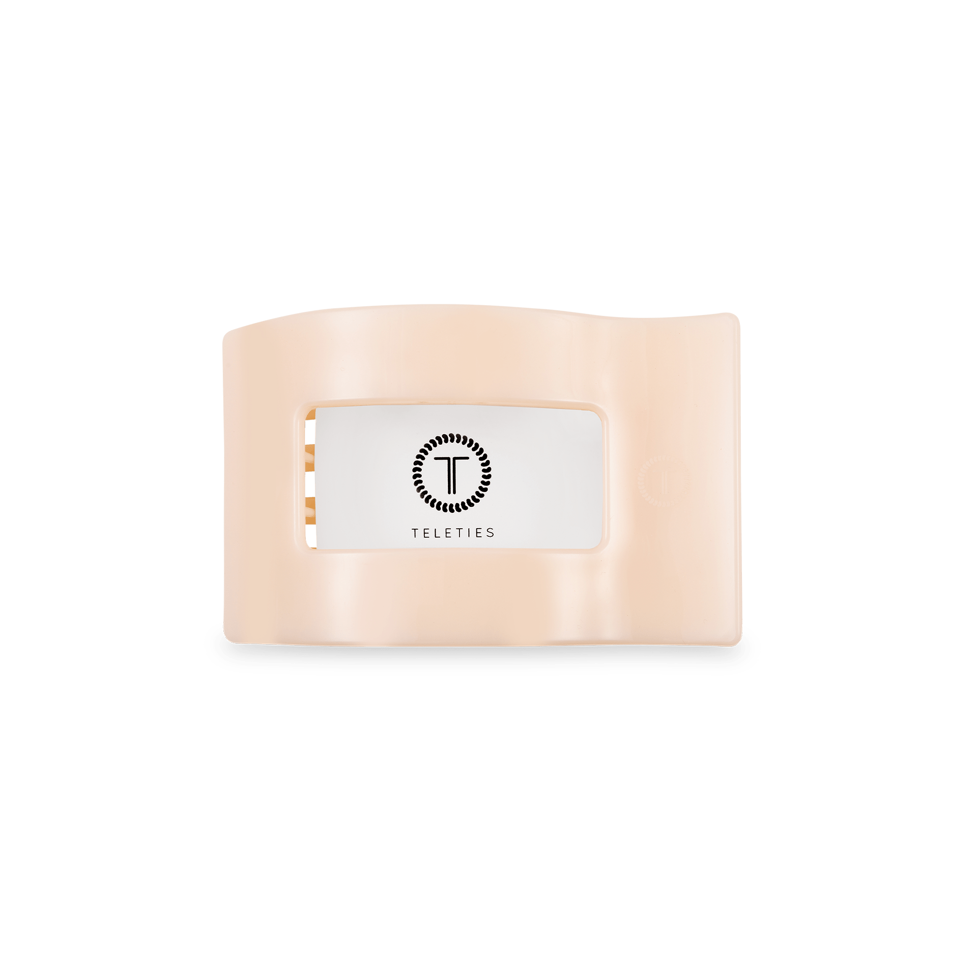 Almond Beige Small Flat Rectangle Hair Clip - Glamourous Grace