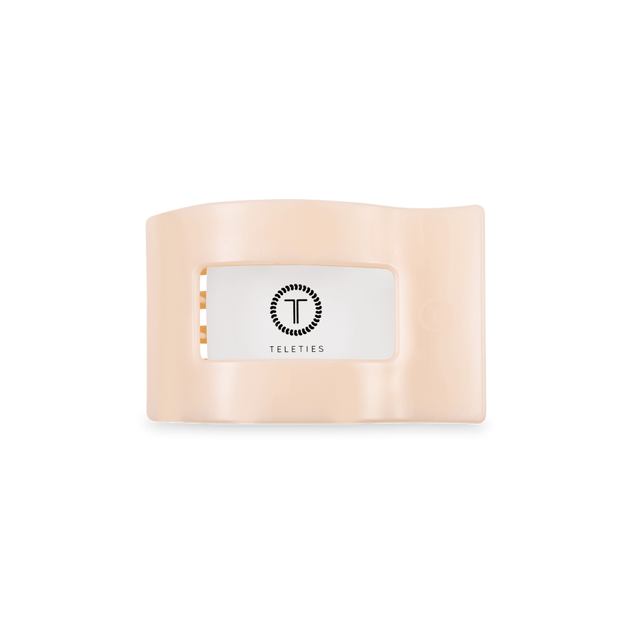 Almond Beige Small Flat Rectangle Hair Clip - Glamourous Grace