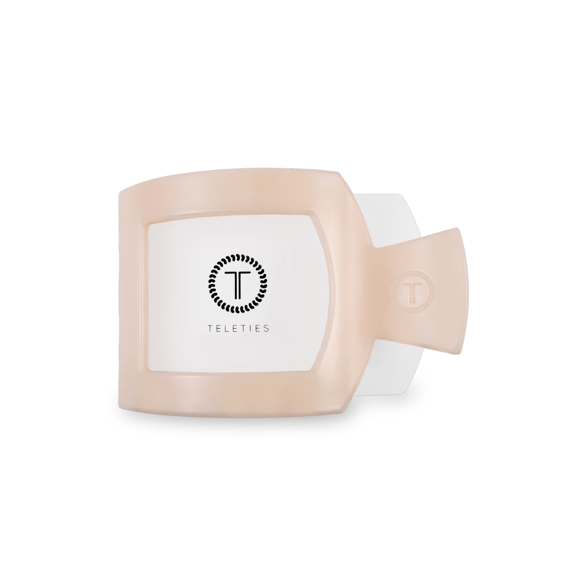 Almond Beige Small Flat Square Hair Clip - Glamourous Grace