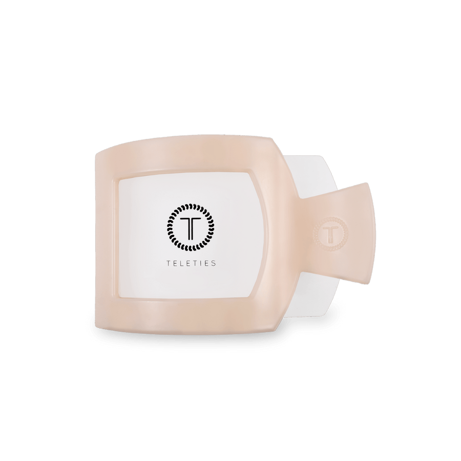 Almond Beige Small Flat Square Hair Clip - Glamourous Grace