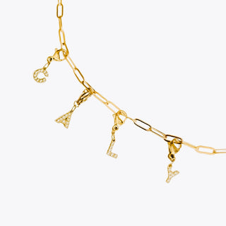 Initial Charm Bar Chanelle Charms - WATERPROOF
