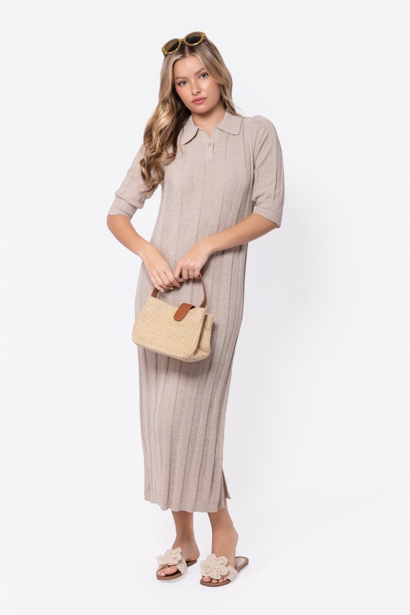 Amara Dress (Beige) - Glamourous Grace