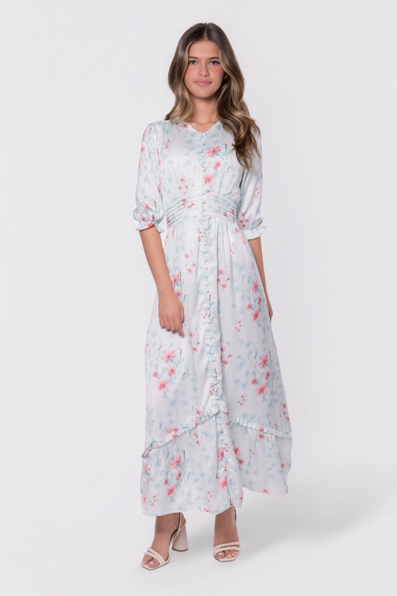 Amelia Dress (Ivory Ground) - Glamourous Grace