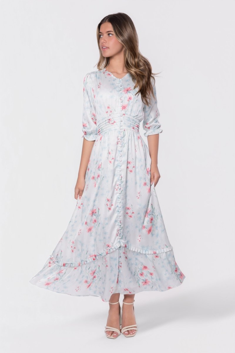 Amelia Dress (Ivory Ground) - Glamourous Grace