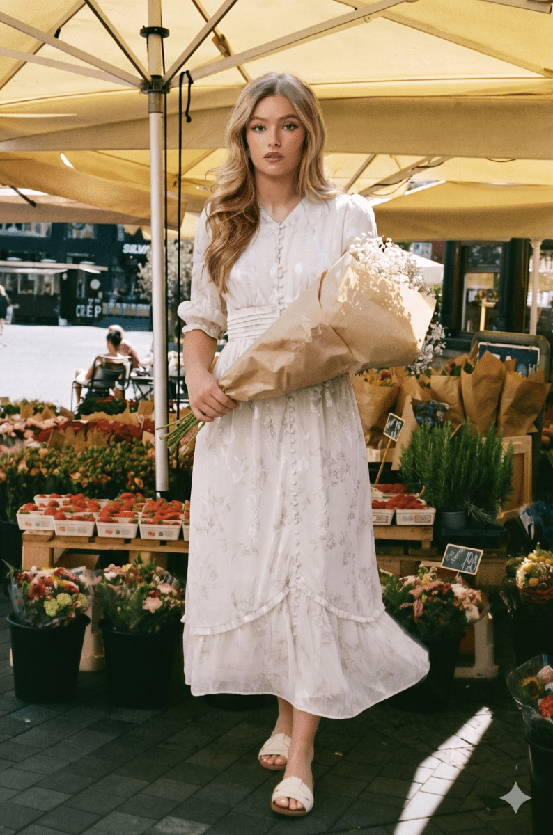 Amelia Dress (Sage Flower) - Glamourous Grace