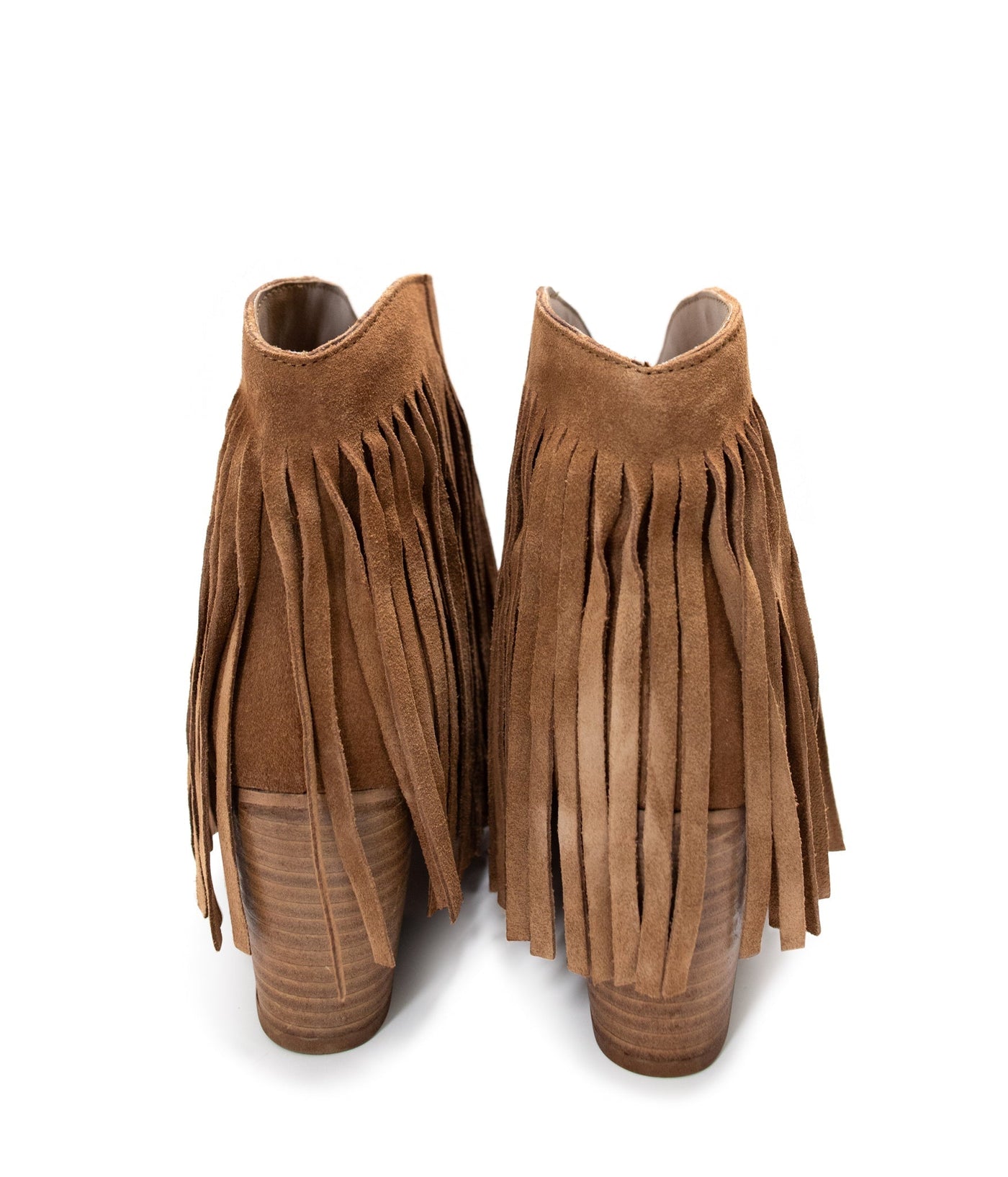 Amos Fringe Ankle Bootie in Tan Suede - Glamourous Grace