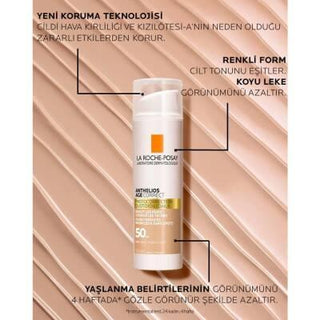 La Roche Posay Anthelios Age Correct Daily Tinted Cream SPF50+ - Tinted Sunscreen Cream for Anti-Aging & Sensitive Skin