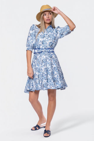 Analia Dress 36" (Blue Pattern)