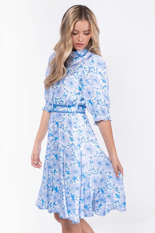 Analia Dress 41" (Blue Flower)