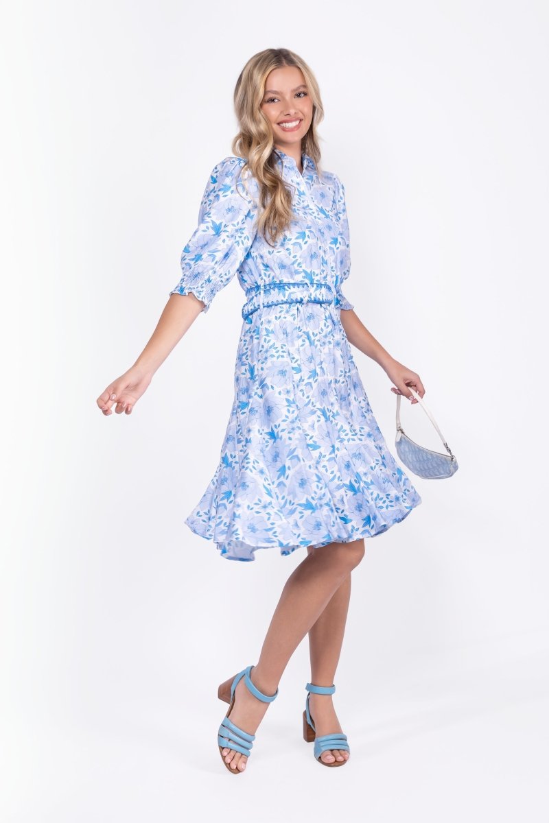 Analia Dress 41" (Blue Flower) - Glamourous Grace