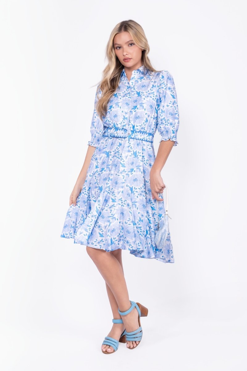 Analia Dress 41" (Blue Flower) - Glamourous Grace