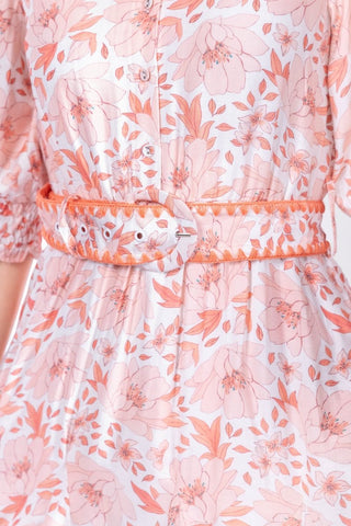 Analia Dress 41" (Peach Flower)