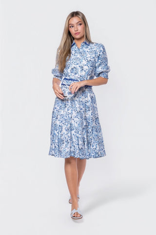 Analia Dress 42" (Blue Pattern)