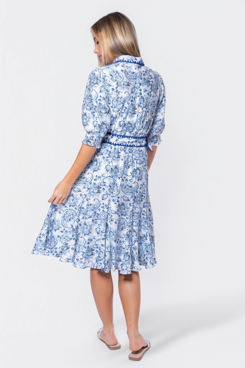 Analia Dress 42" (Blue Pattern) - Glamourous Grace
