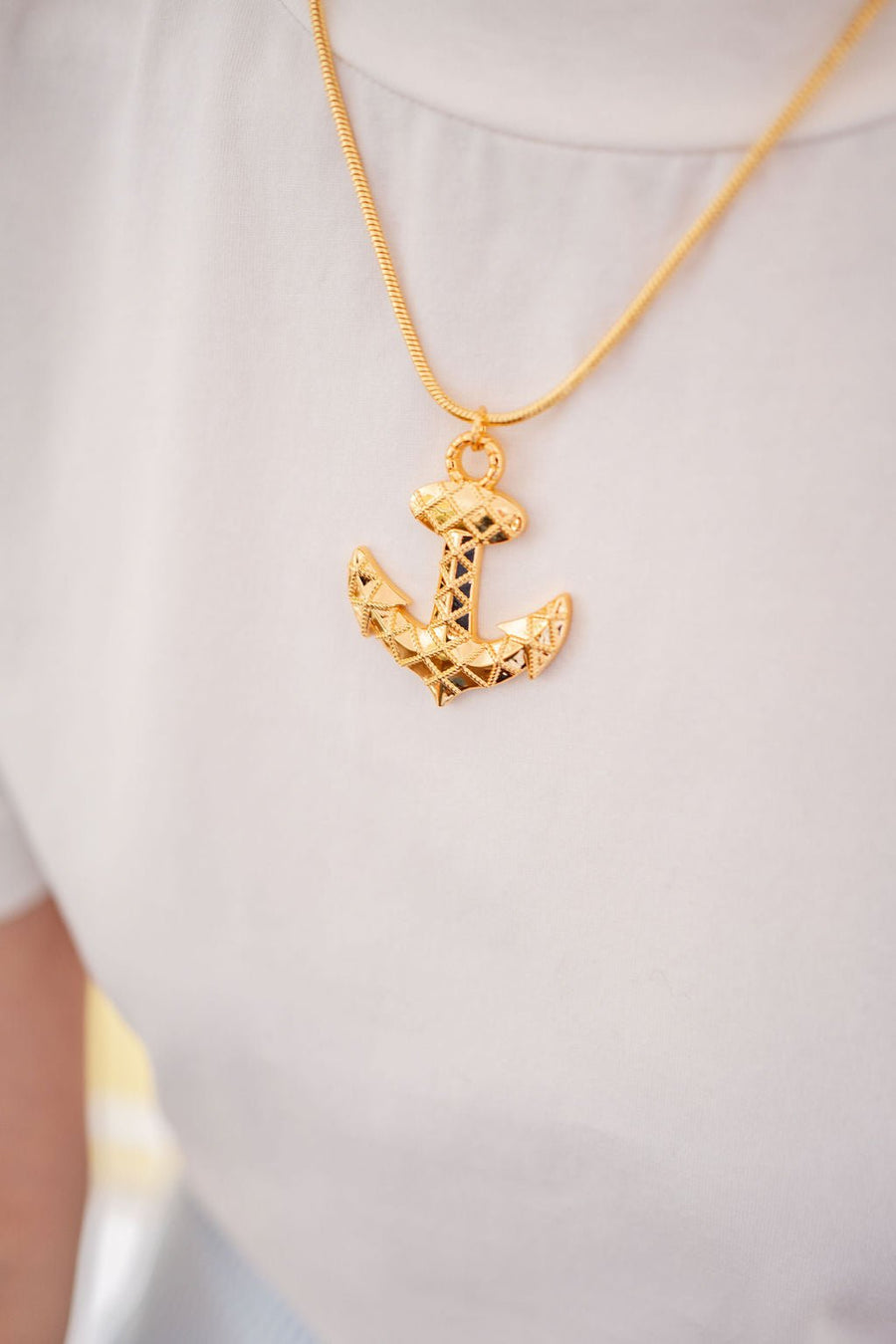 Anchor Charm Necklace - 18k Gold Plated - Glamourous Grace