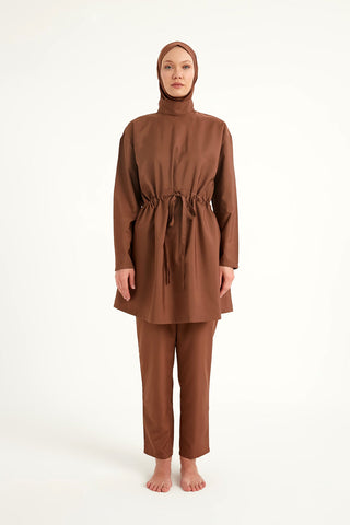 Andalus Full Coverage Burkini Set with Front Ruching A2502-3 - Glamourous Grace