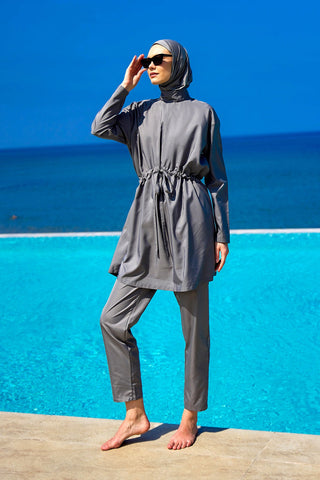 Andalus Full Coverage Burkini Set with Front Ruching A2502-4 - Glamourous Grace