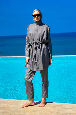 Andalus Full Coverage Burkini Set with Front Ruching A2502-4 - Glamourous Grace