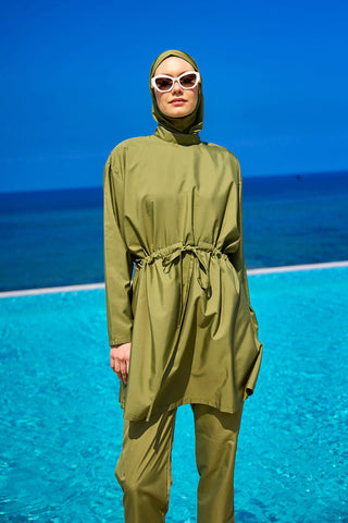 Andalus Full Coverage Burkini Set with Front Ruching A2502-5 - Glamourous Grace