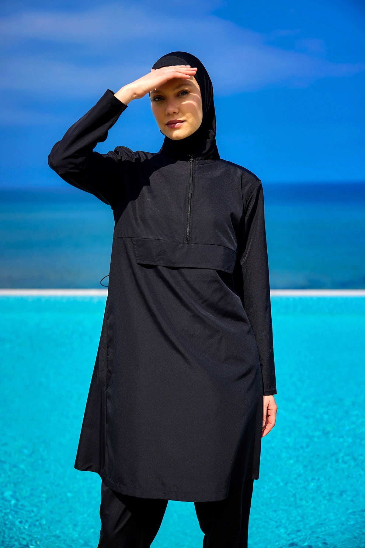 Andalus Black Full Coverage Burkini Set for A2503-1 - Glamourous Grace