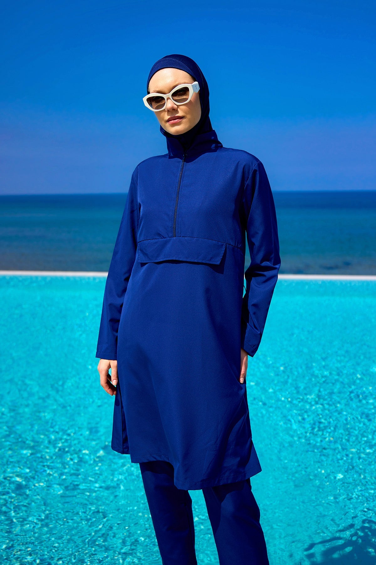 Andalus Navy Full Coverage Burkini Set for Women A2503-2 - Glamourous Grace
