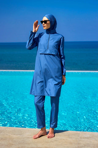 Andalus Indigo Full Coverage Burkini Set for Women A2503-6 - Glamourous Grace