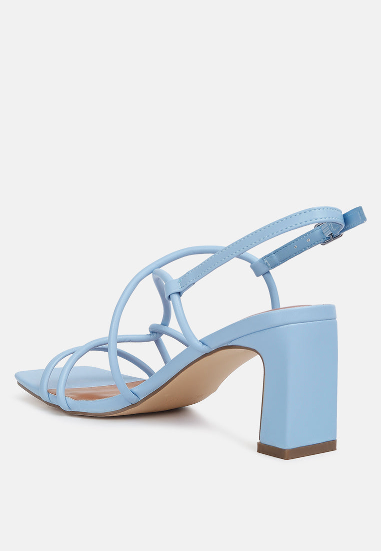 Andrea Knotted Straps Block Heeled Sandals - Glamourous Grace