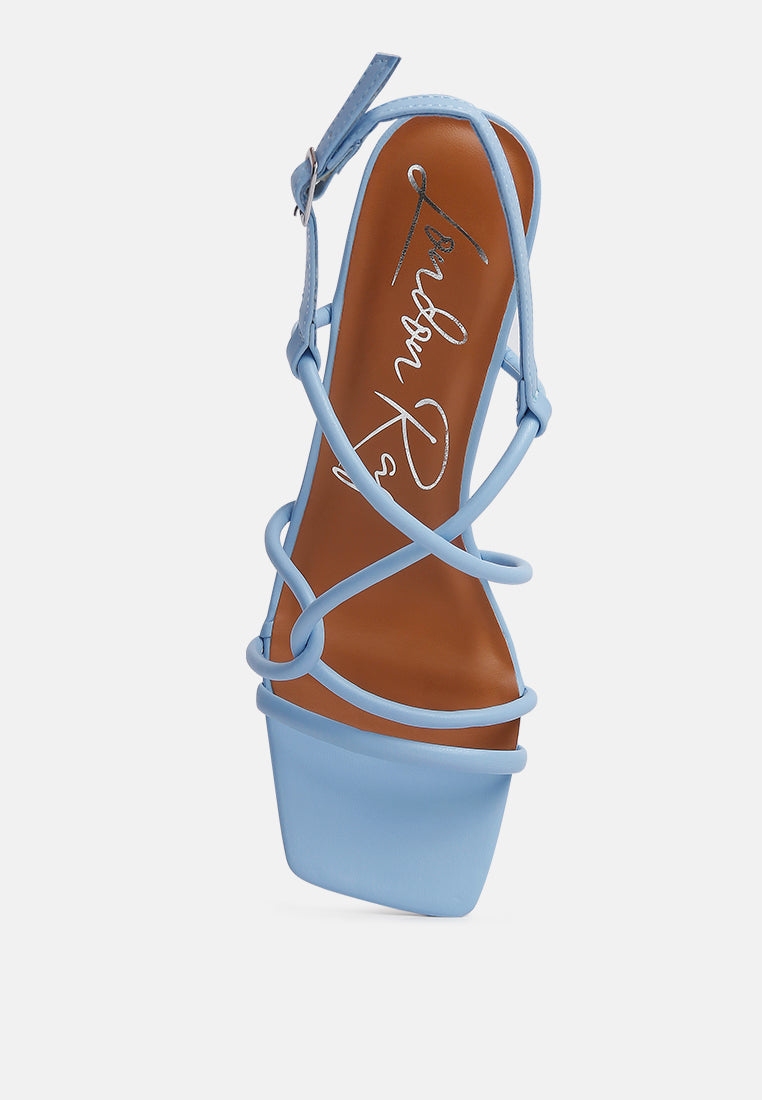 Andrea Knotted Straps Block Heeled Sandals - Glamourous Grace