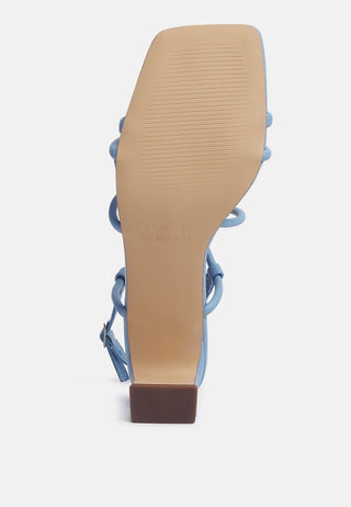 Andrea Knotted Straps Block Heeled Sandals