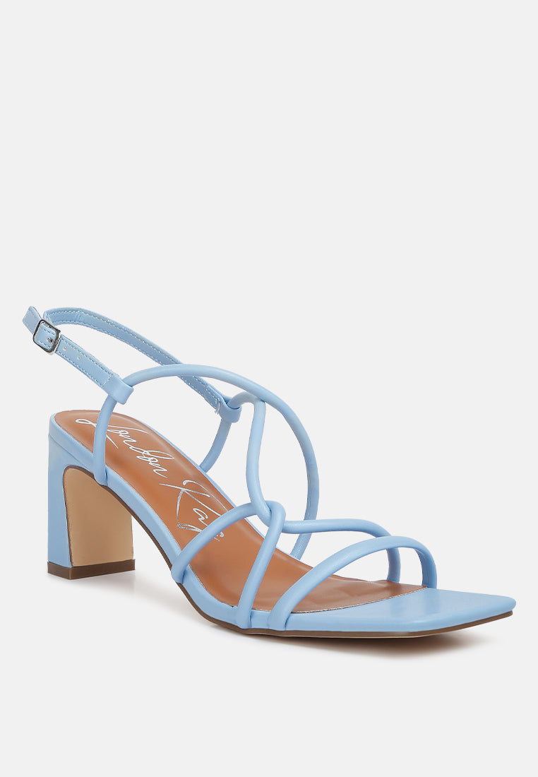 Andrea Knotted Straps Block Heeled Sandals - Glamourous Grace