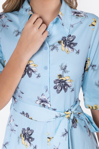 Anika Dress (Blue Flower)