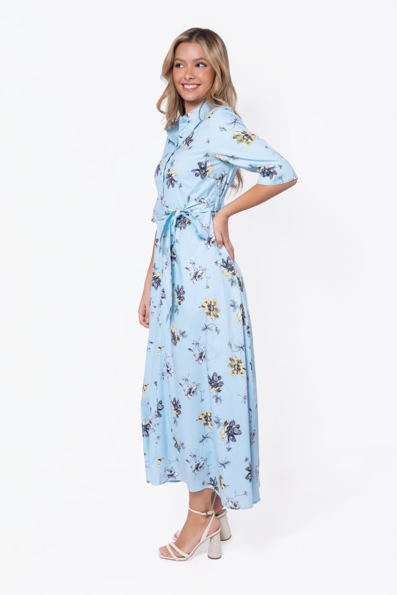 Anika Dress (Blue Flower) - Glamourous Grace