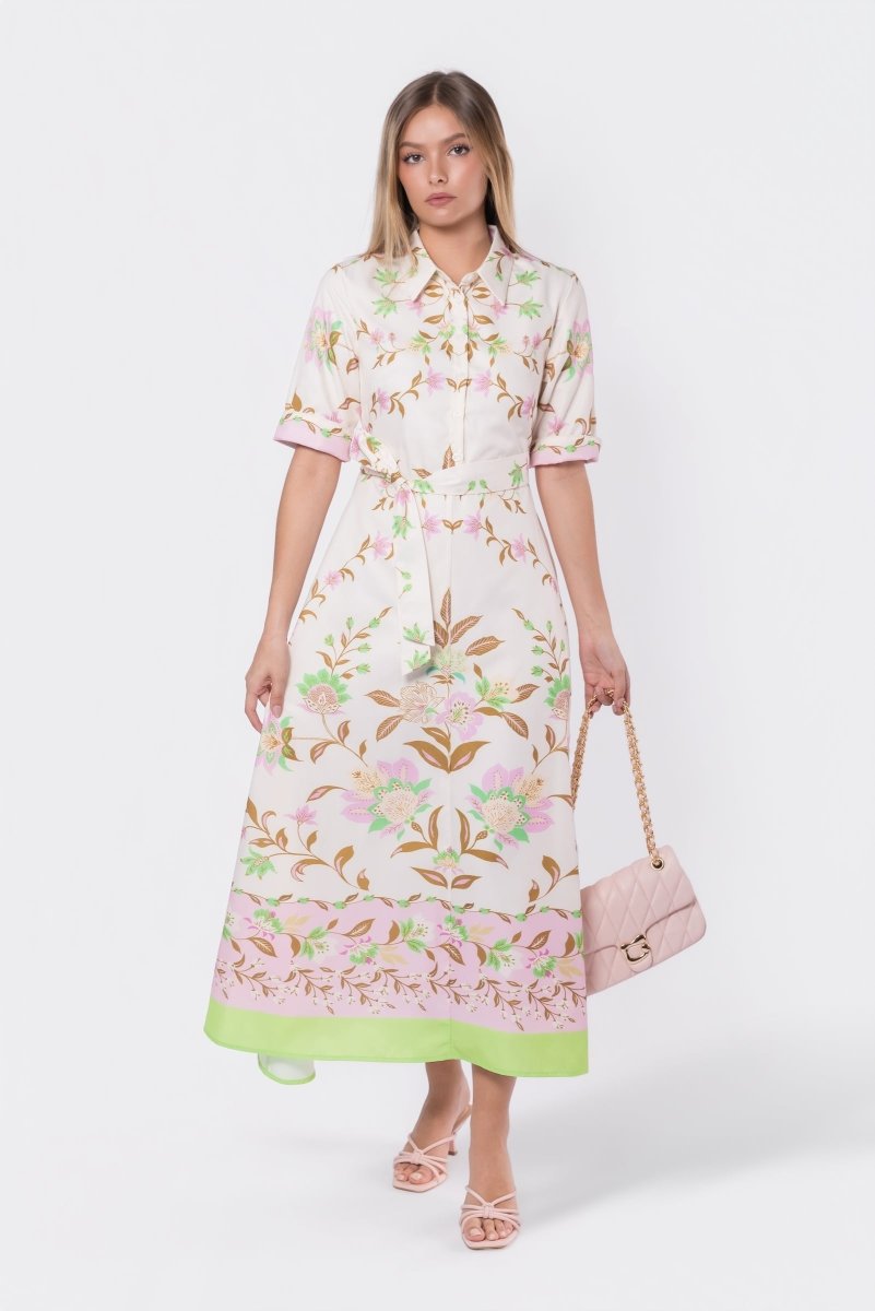 Anika Dress (Ivory Flower) - Glamourous Grace
