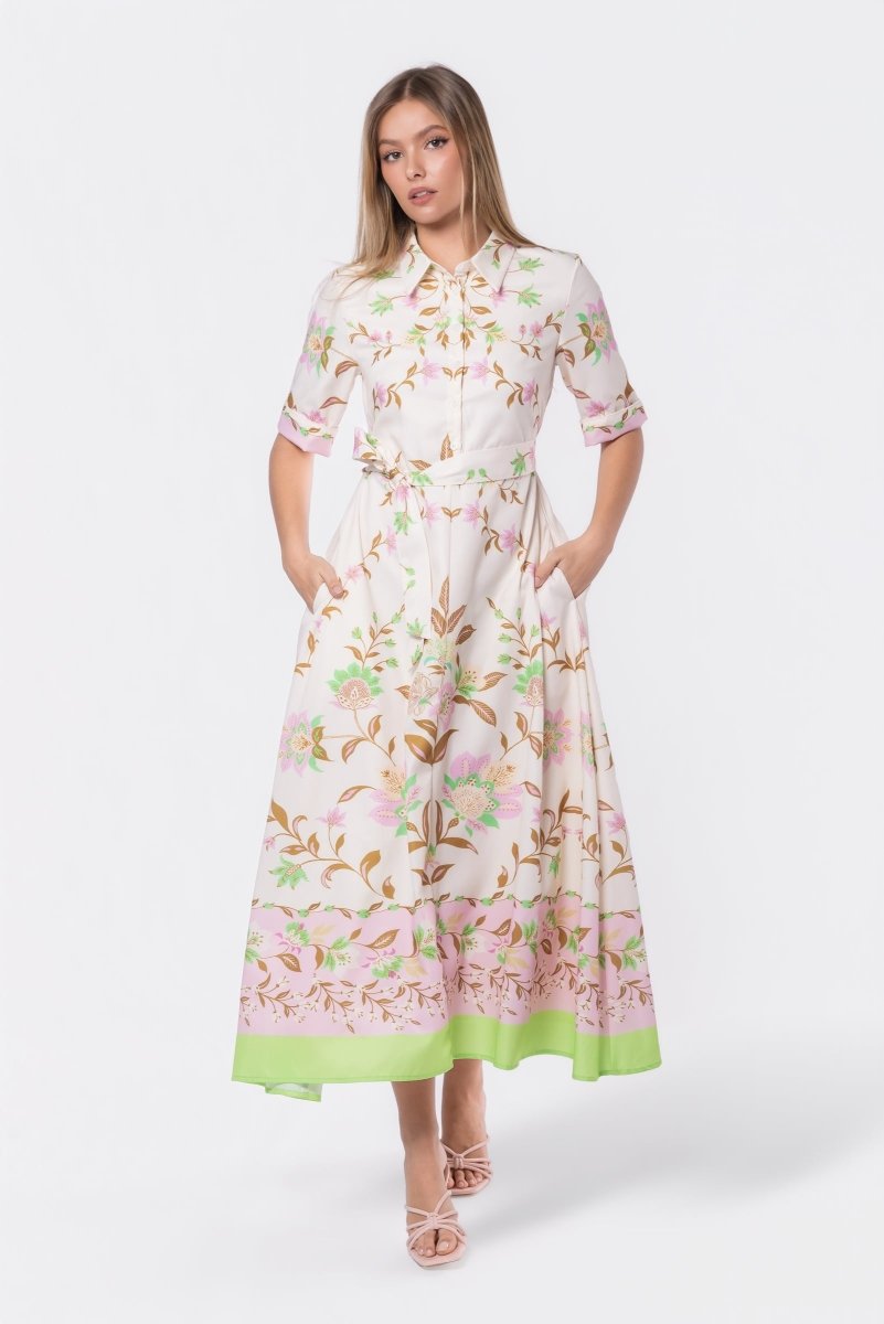 Anika Dress (Ivory Flower) - Glamourous Grace