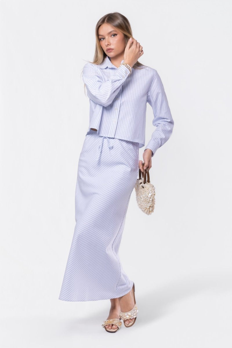 Anita Skirt (Blue Stripe) - Glamourous Grace
