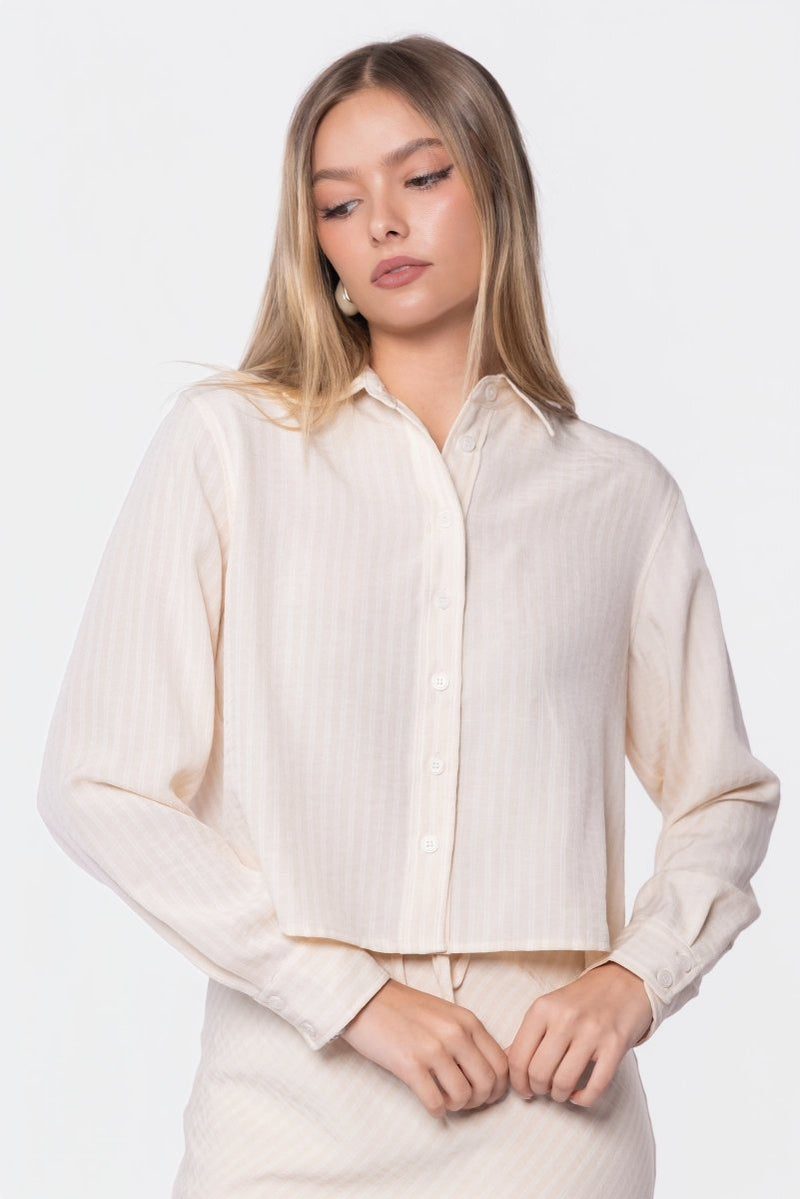 Anita Top (Khaki Stripe) - Glamourous Grace