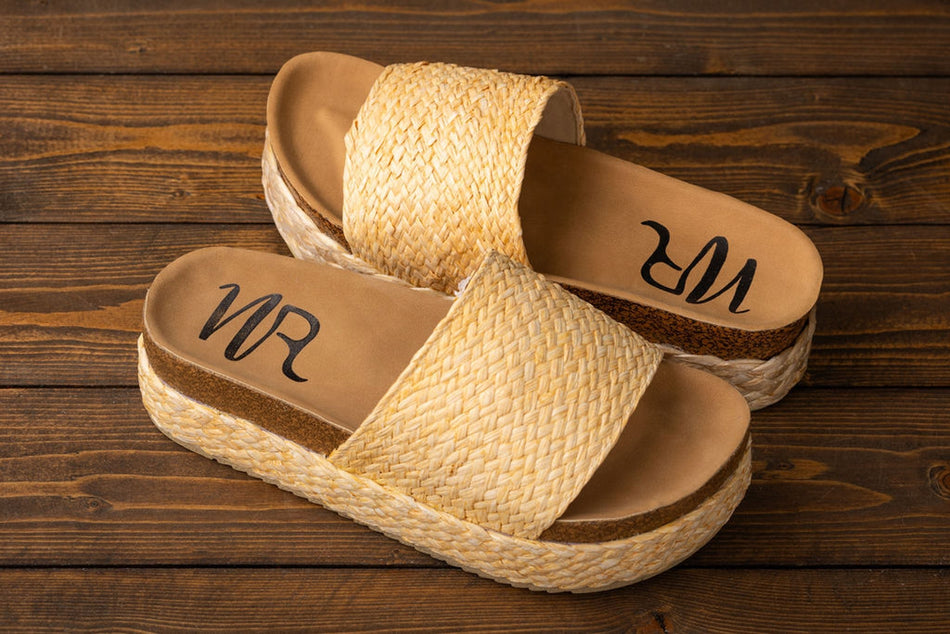 Anna Sandals in Natural - Glamourous Grace