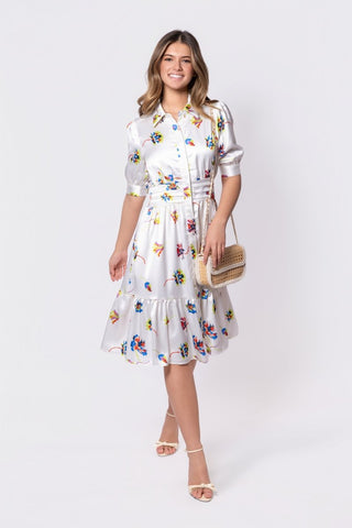 Annie Dress 42" (Ivory Ground)
