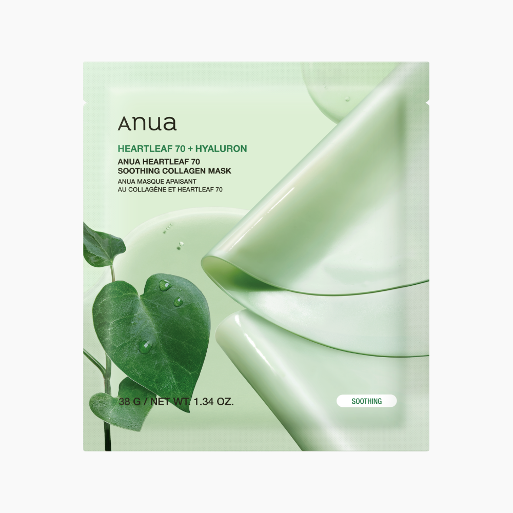 ANUA Heartleaf 70 Soothing Collagen Mask 38g X 4ea - Glamourous Grace