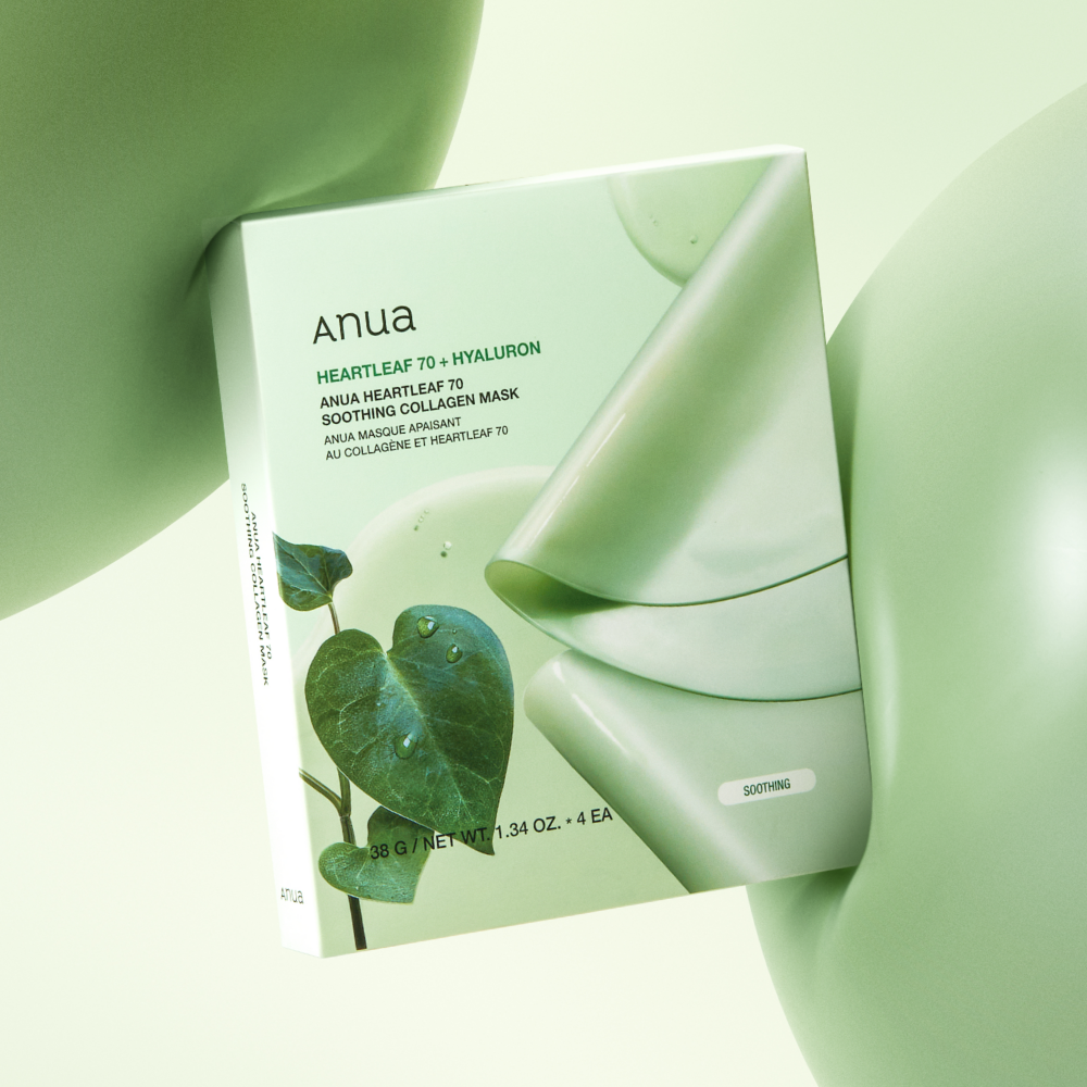 ANUA Heartleaf 70 Soothing Collagen Mask 38g X 4ea - Glamourous Grace